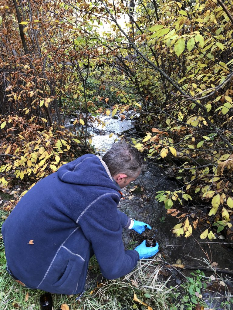 Sampling at Sulfur Spring Crossing